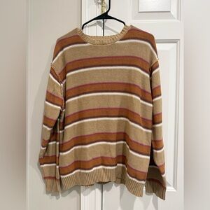 RSQ Tan and Brown Striped Sweater